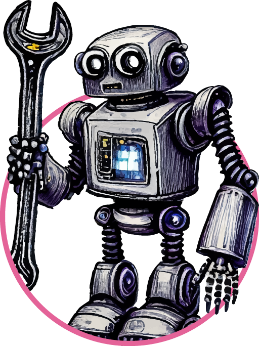 Robot holding a wrench